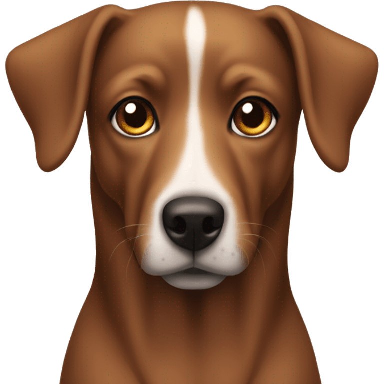 Brown dog with long snout, black eyeliner, and floppy ears emoji