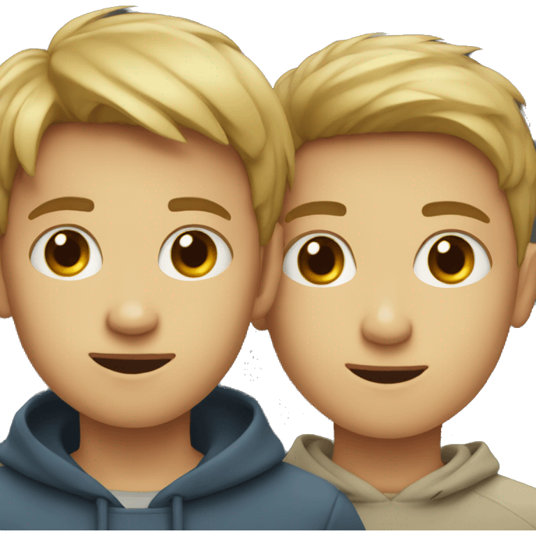 two boys with eyes emoji