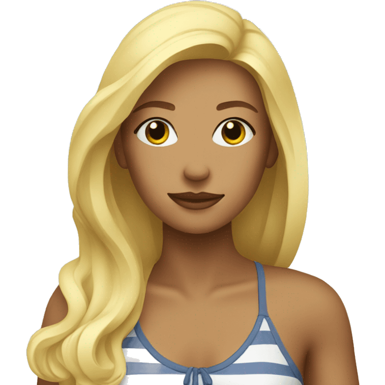 blonde woman at beach emoji