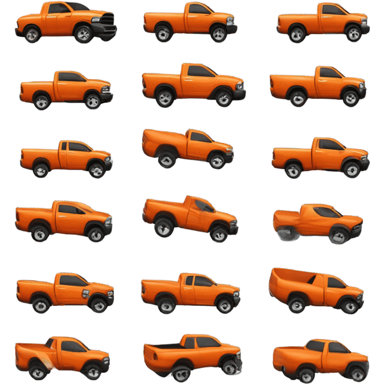 A futuristic orange Dodge ram 1500 emoji