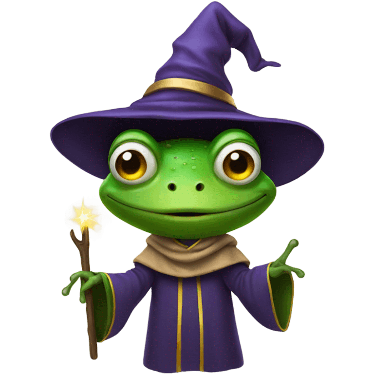 Frog as a wizard emoji