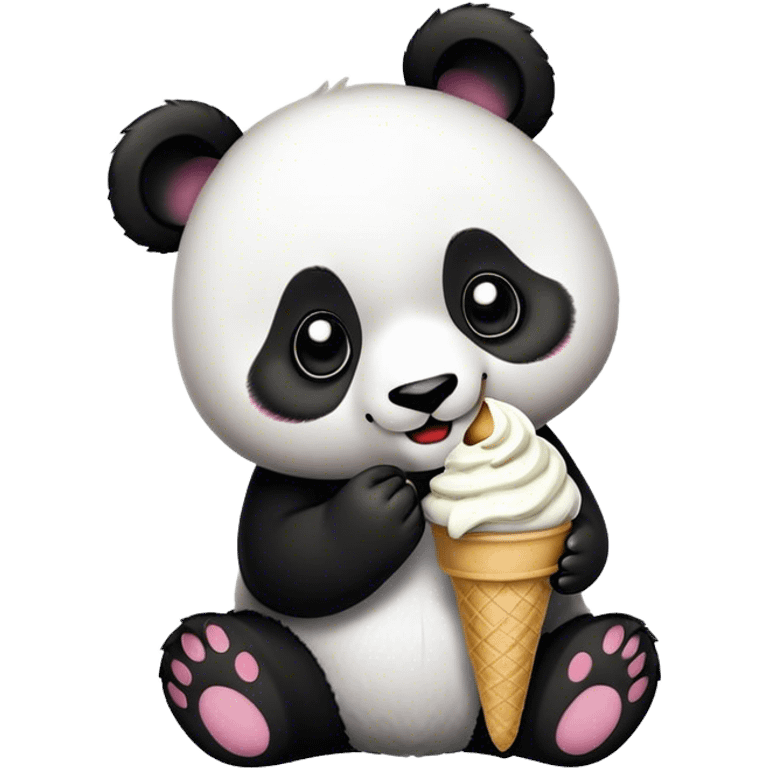 Panda eating ice cream emoji