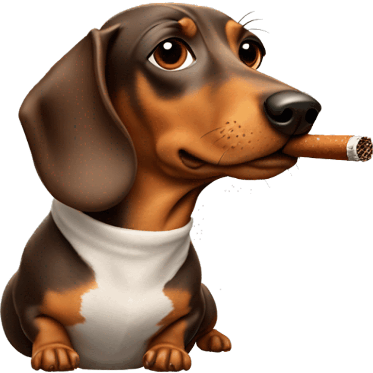 Weiner dog smoking  emoji