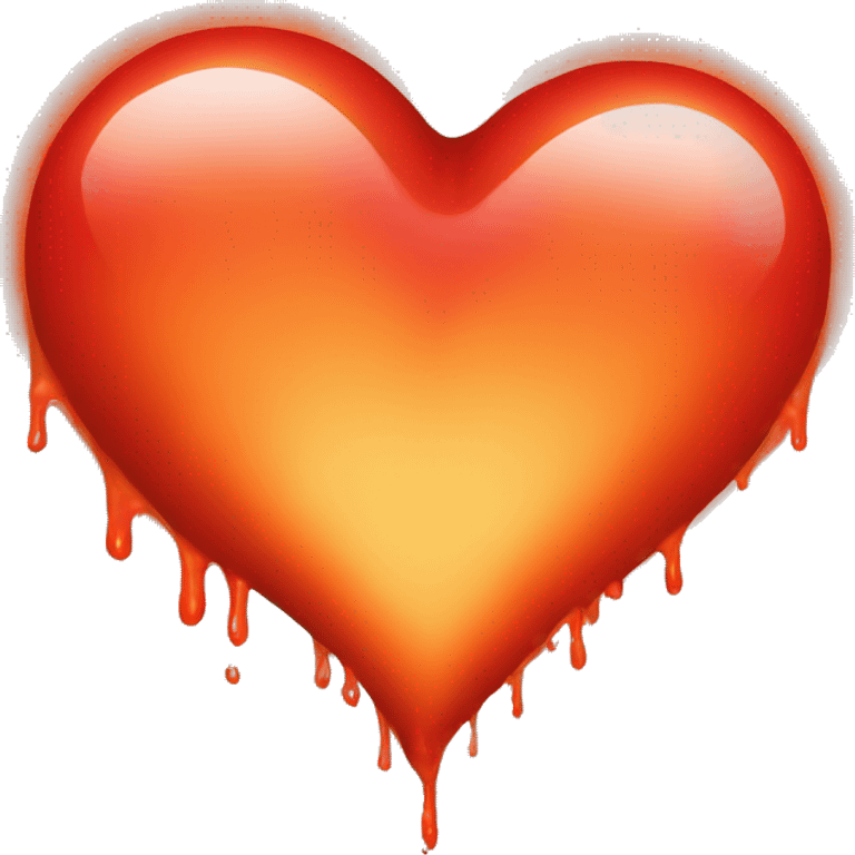 bleeding red heart shape glowing red-orange emoji