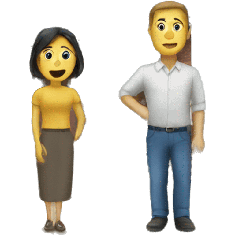 a house in front a man and woman emoji