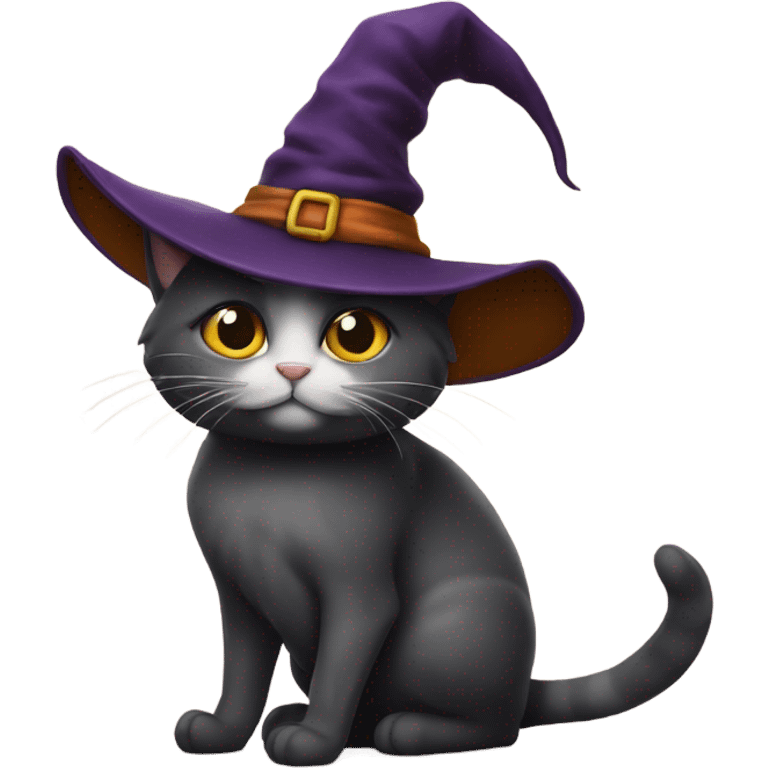 Cat with witch hat emoji