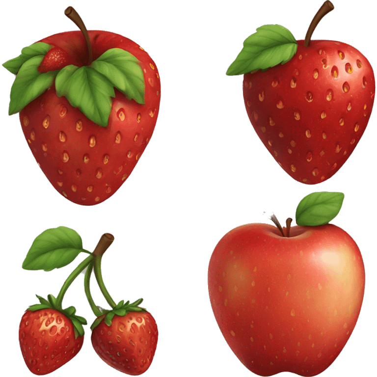 Apple and straberry emoji