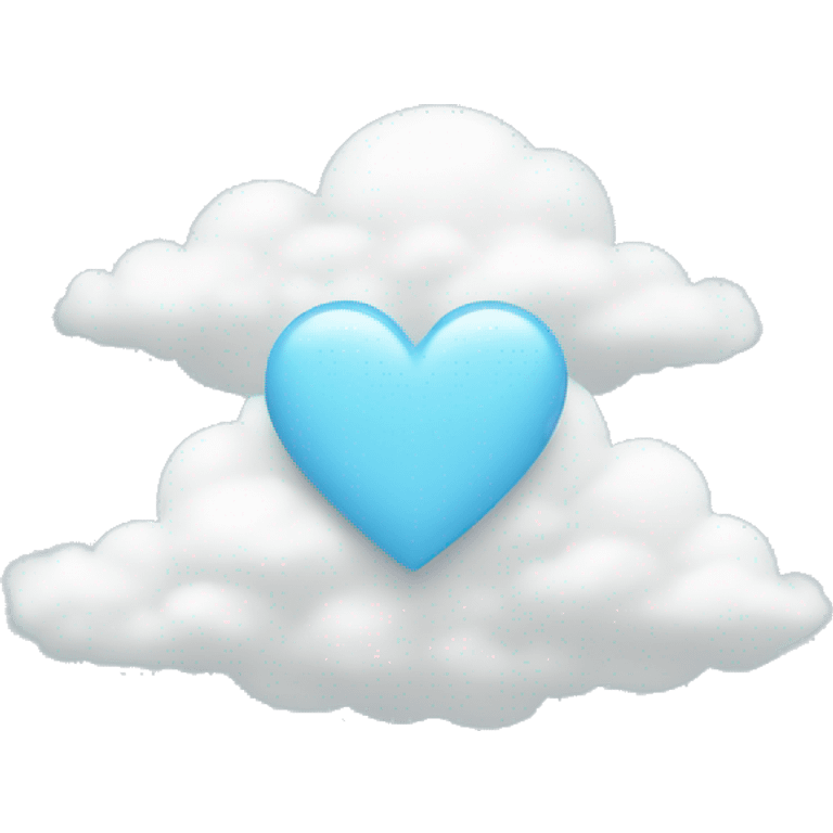 Light blue heart with clouds emoji