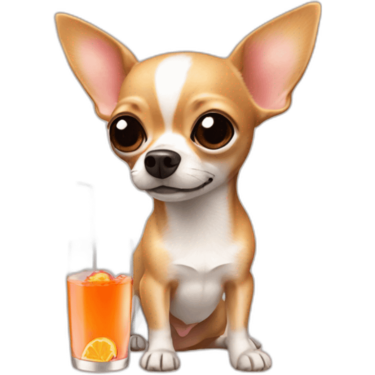 chihuahua drinks spritz emoji