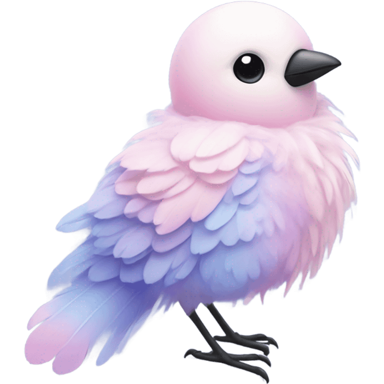 Cotton candy colored bird emoji