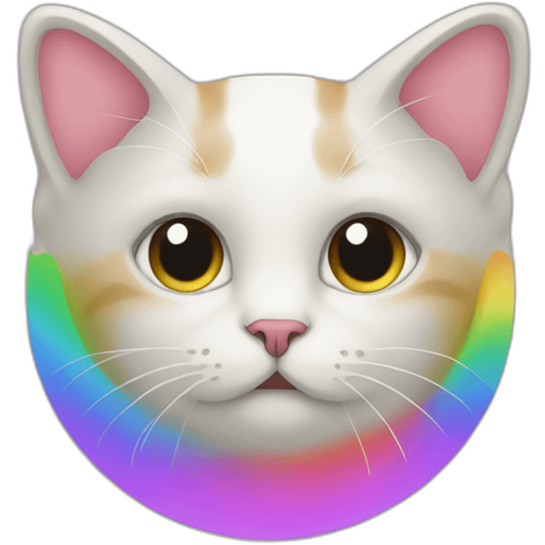 Cat on a rainbow emoji