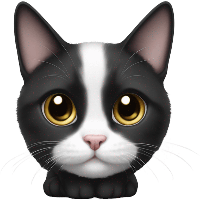 Black and white munchkin cat emoji