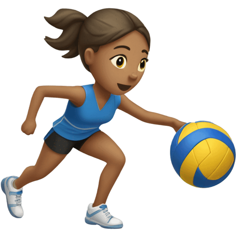 Niña rematando una pelota de voley emoji