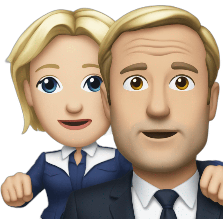 Macron embrasse marine le pen emoji