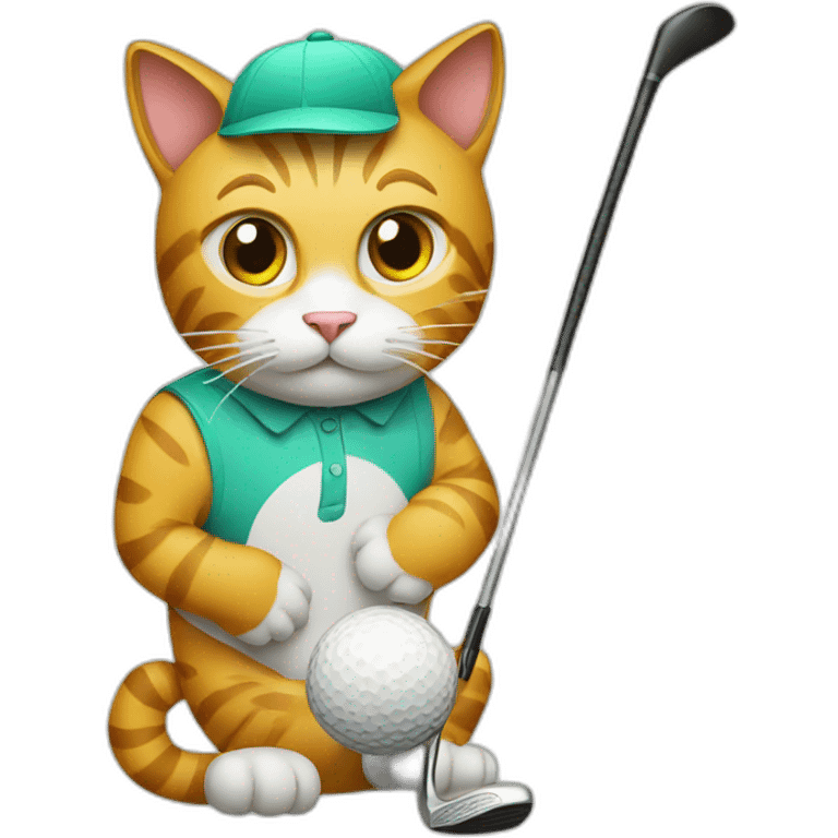 cat playing golf emoji