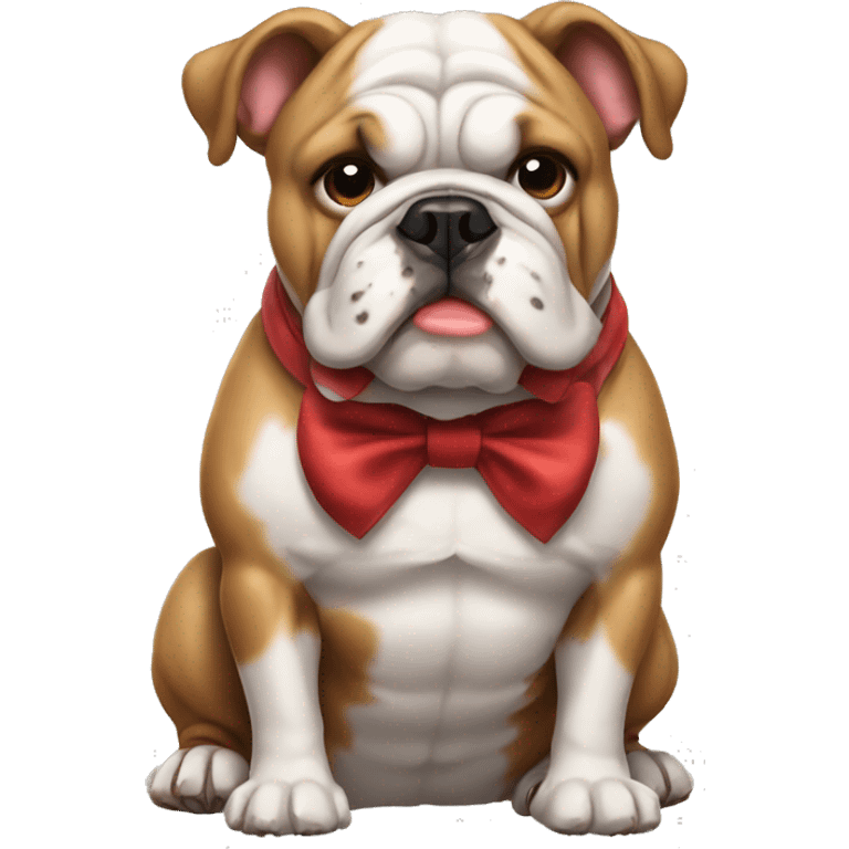 Bulldog with bow  emoji