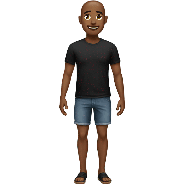 Man with bare legs wearing black shirt emoji