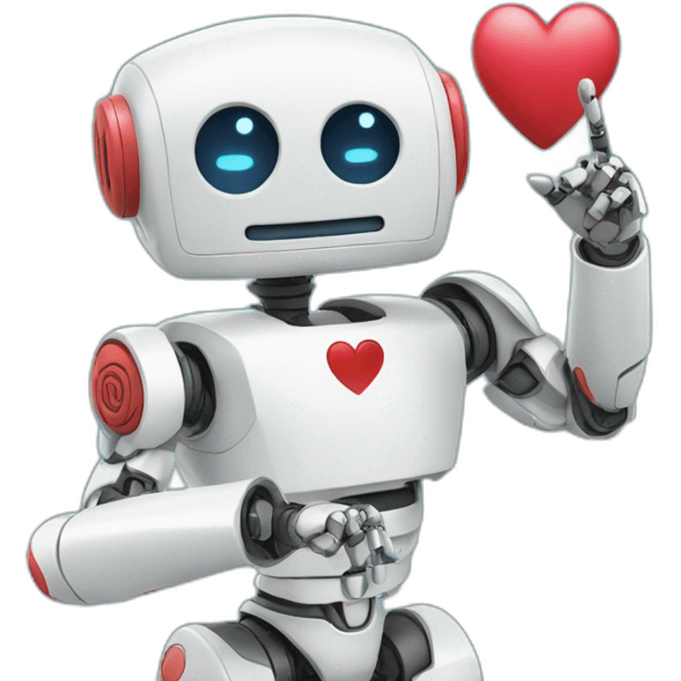 Robot doing a heart sign emoji