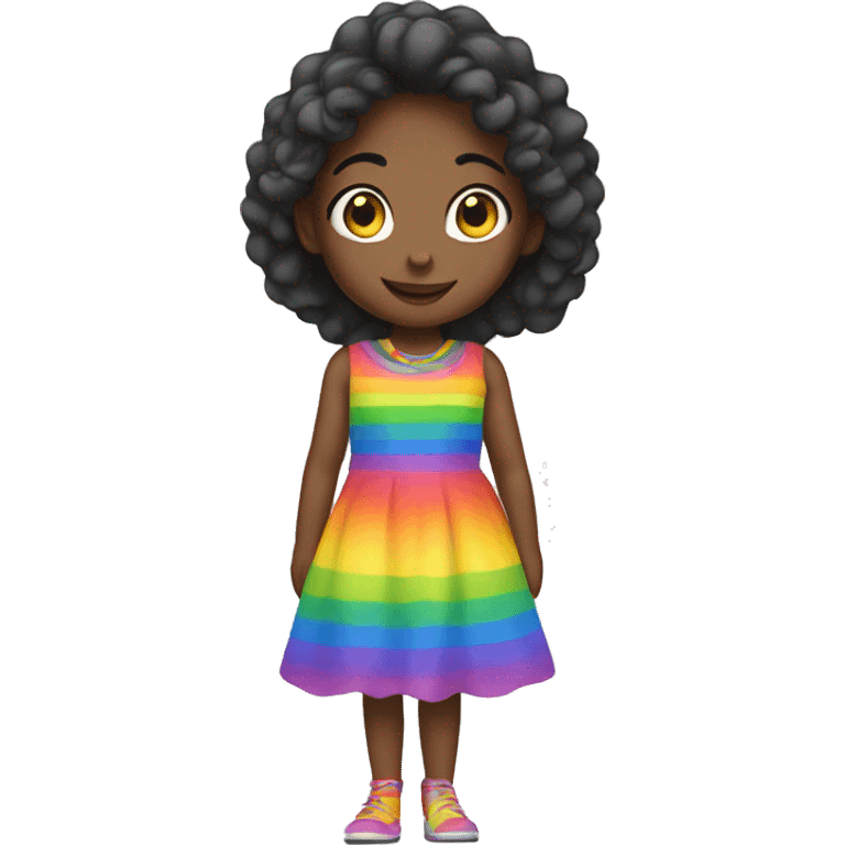 girl with rainbow dress emoji