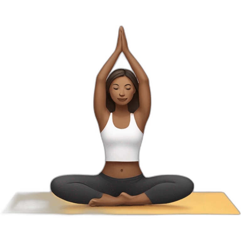 a woman doing yoga and working in tech emoji