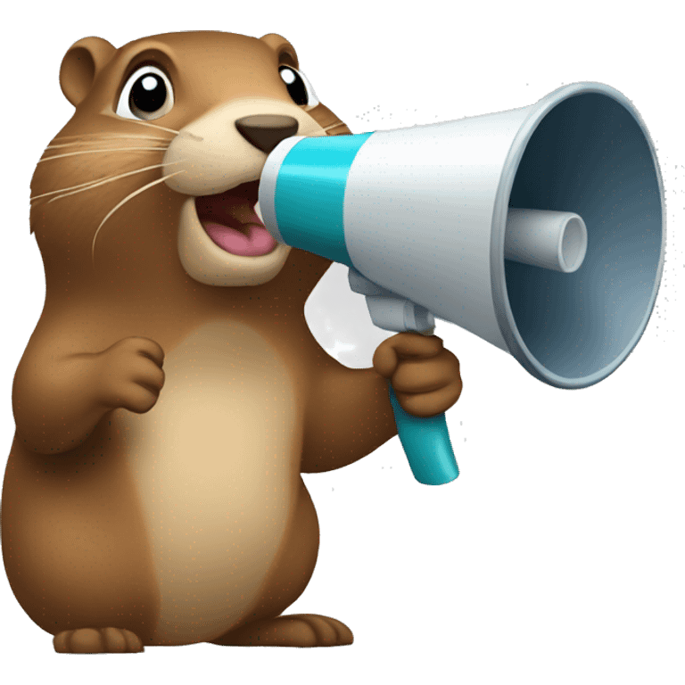 gopher with megaphone emoji