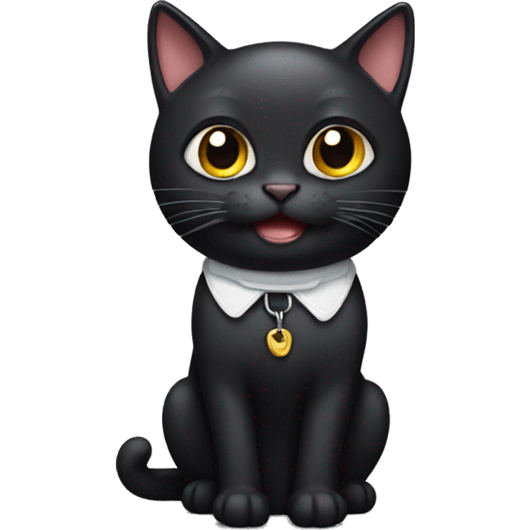 Black cat with braces  emoji