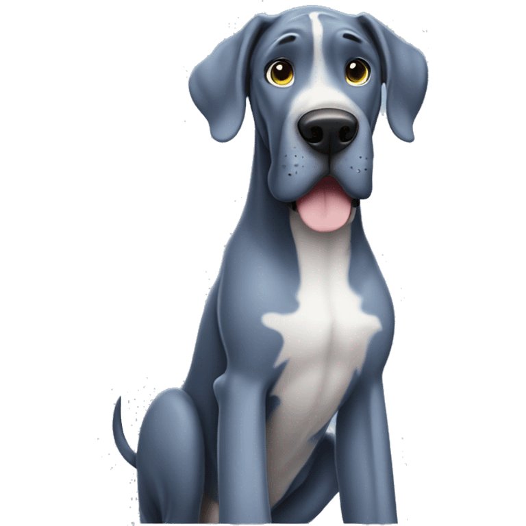 Blue great dane full body HAPPY emoji