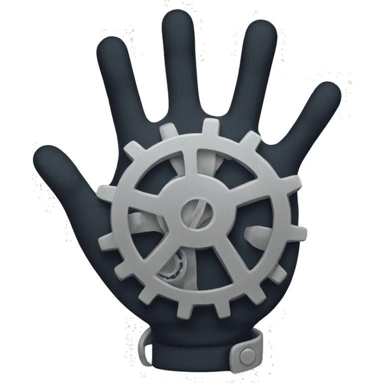 a hand with a gear emoji