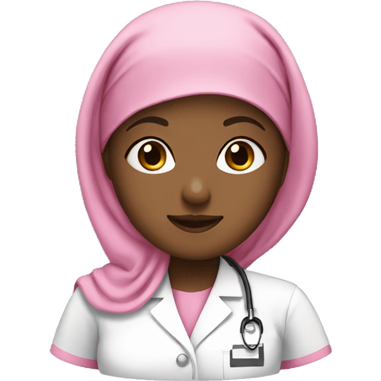 Nurse with pink hijab emoji