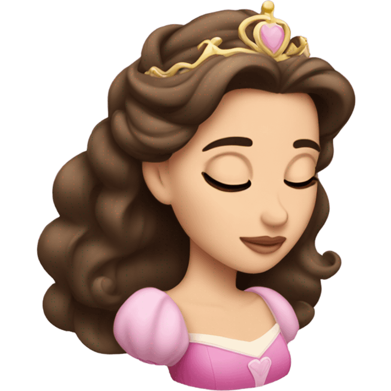 Sleeping brunette beauty princess Disney emoji