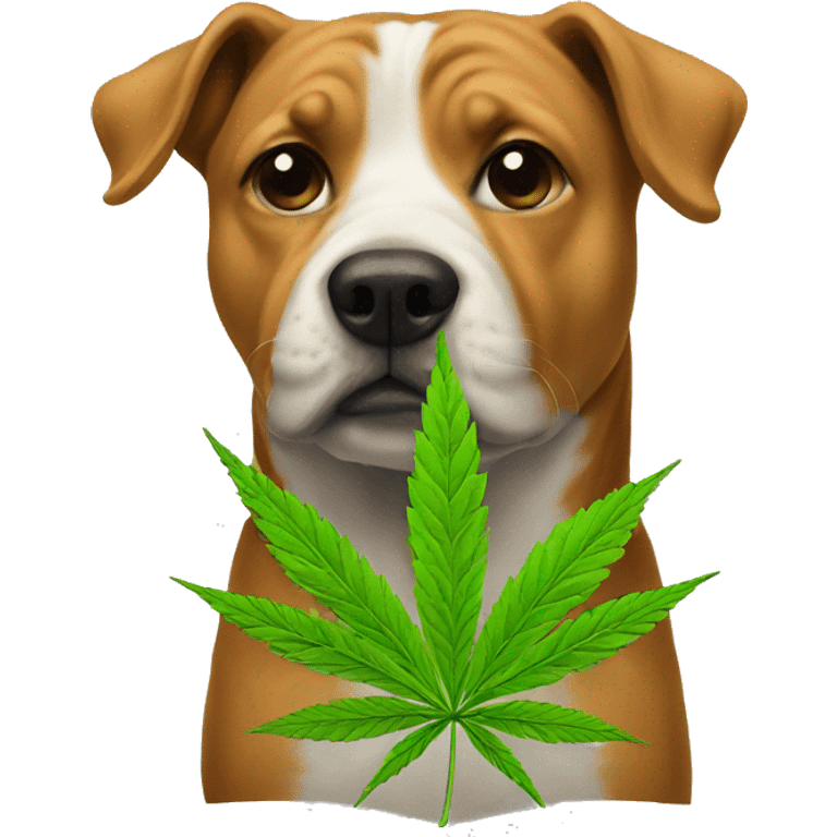 dog with weed emoji