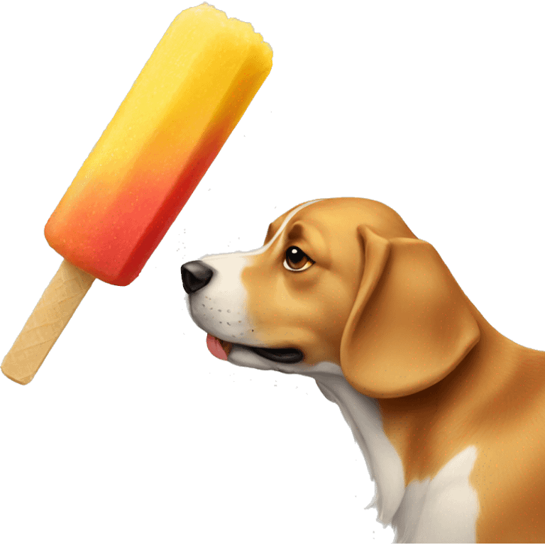 Dog eating a icepop emoji