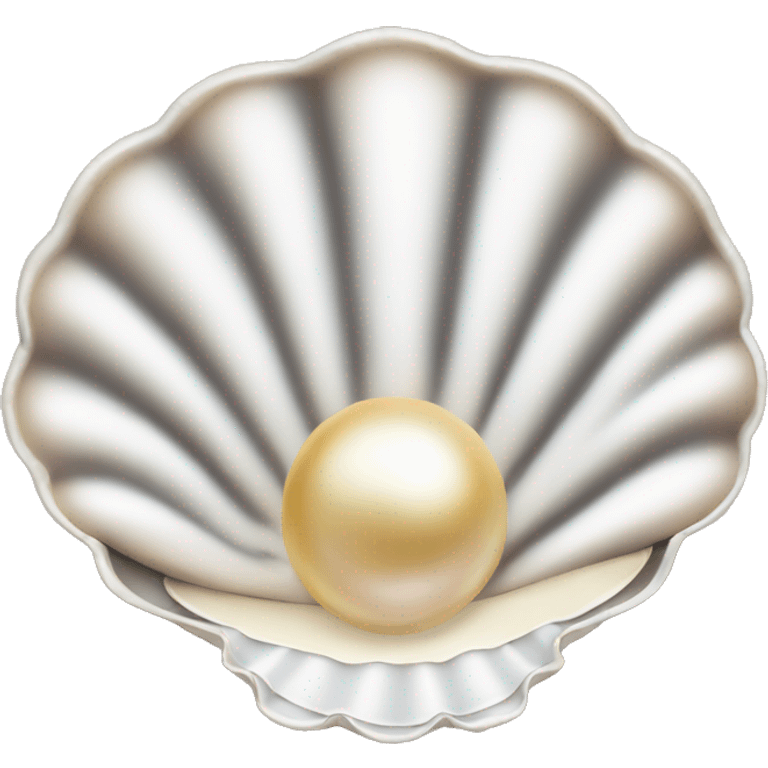 Elegant open clam shell with pearl emoji