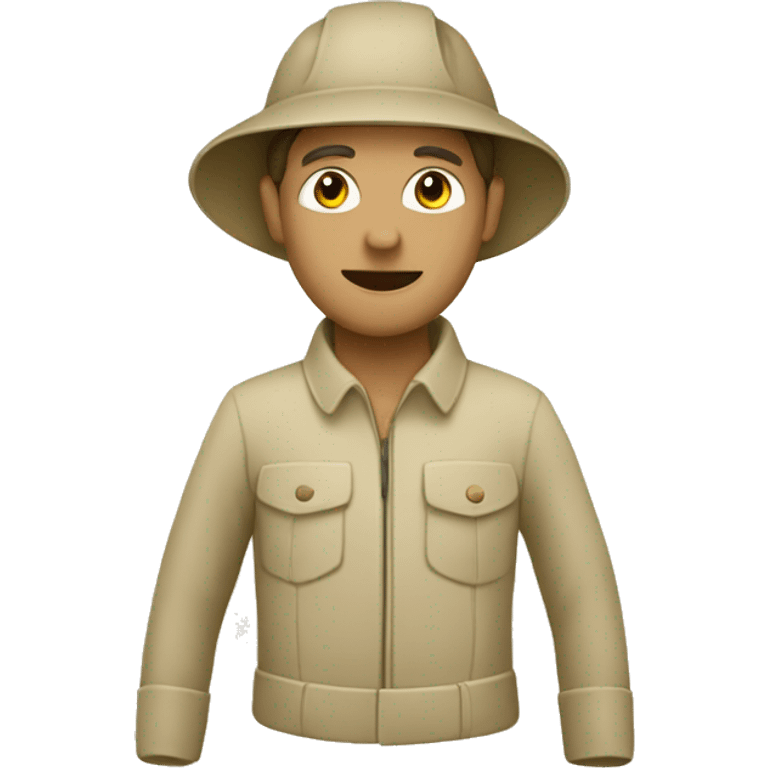 gardener pith helmet beige jacket emoji