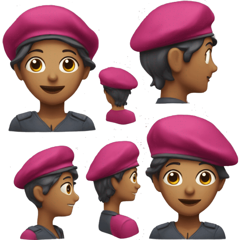 raspberry colored beret emoji