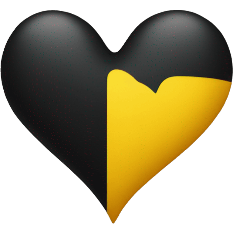 Half black and yellow heart emoji