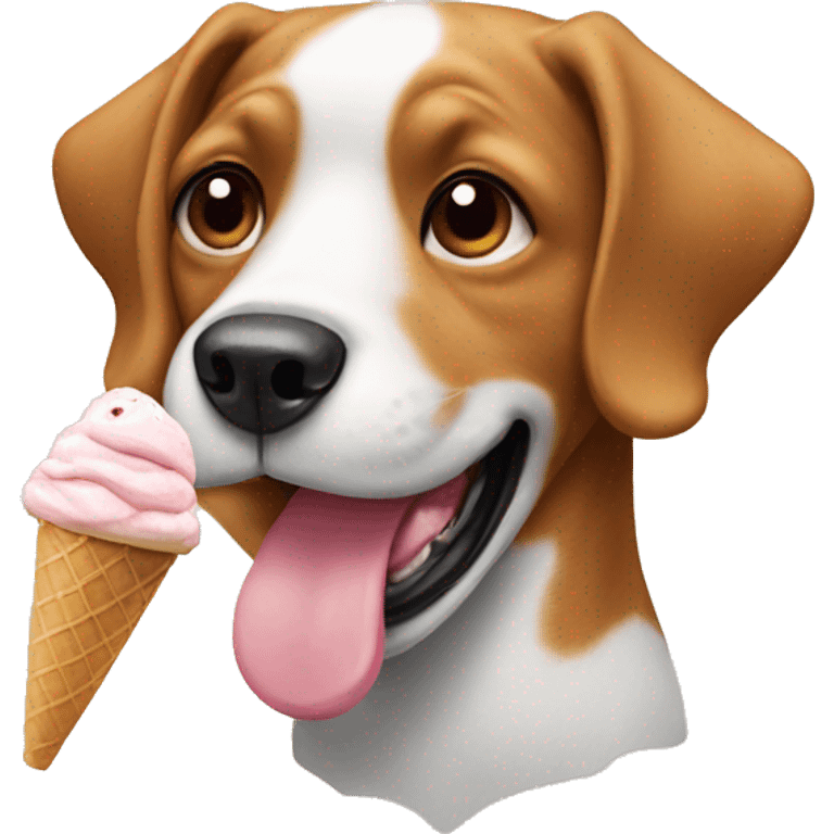 Dog eating ice cream  emoji