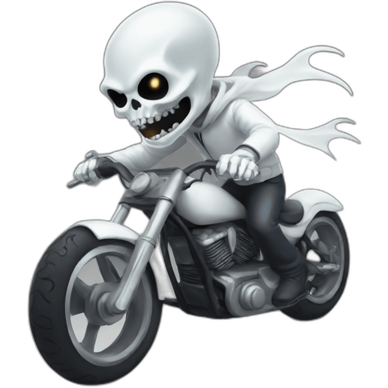 white alien ghost rider emoji