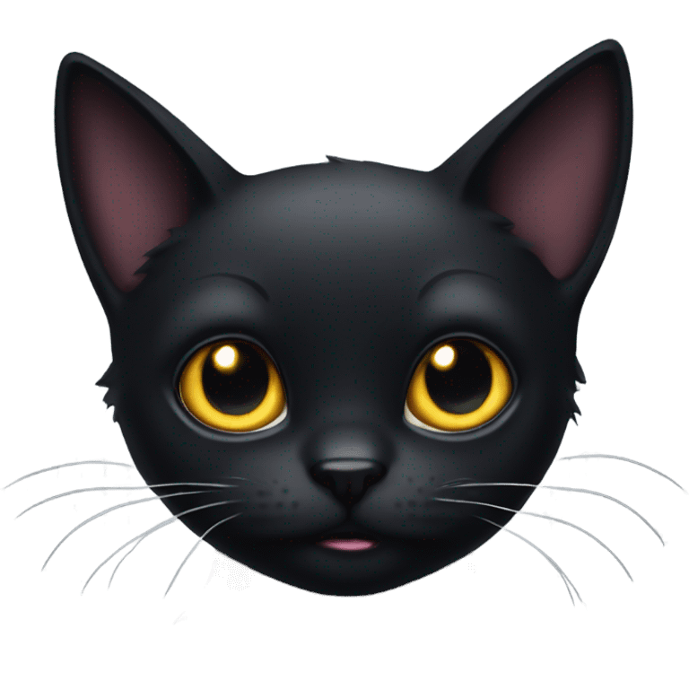 surprised gothic black cat  emoji