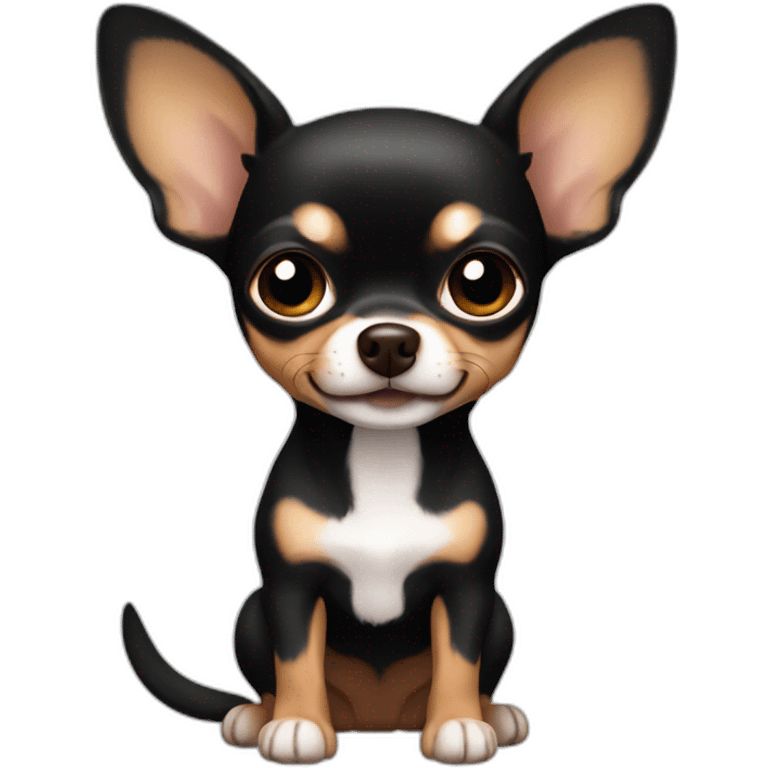 Cute black and brown chihuahua emoji