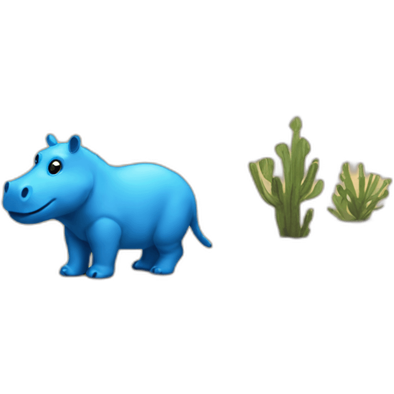 Desert with blue hippo emoji