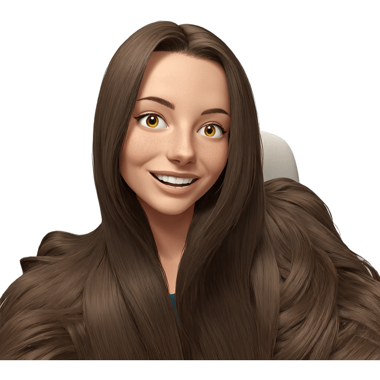 smiling girl with long hair emoji