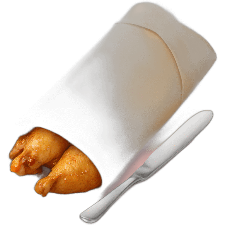 cutlery-and-chicken-wrap emoji