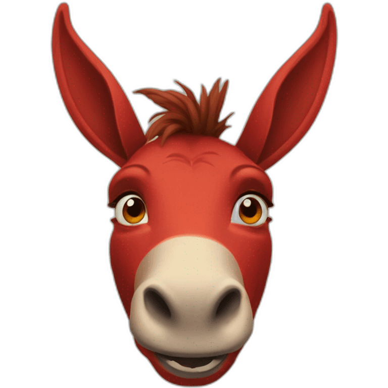 Red donkey from shrek with face tattoo emoji