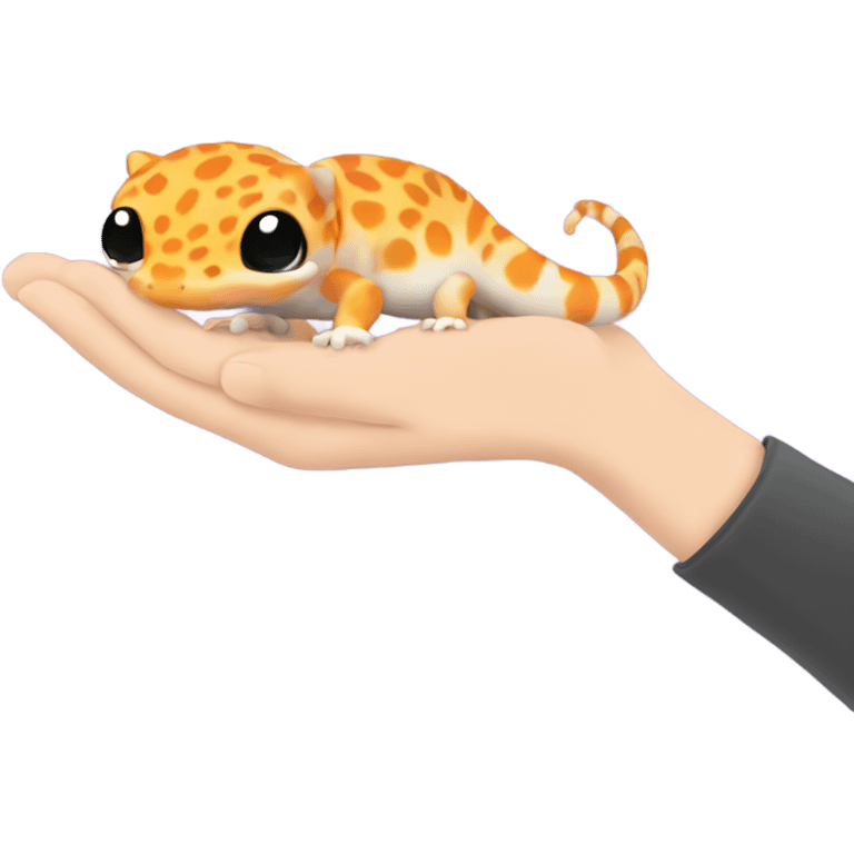 orange leopard gecko in hand emoji