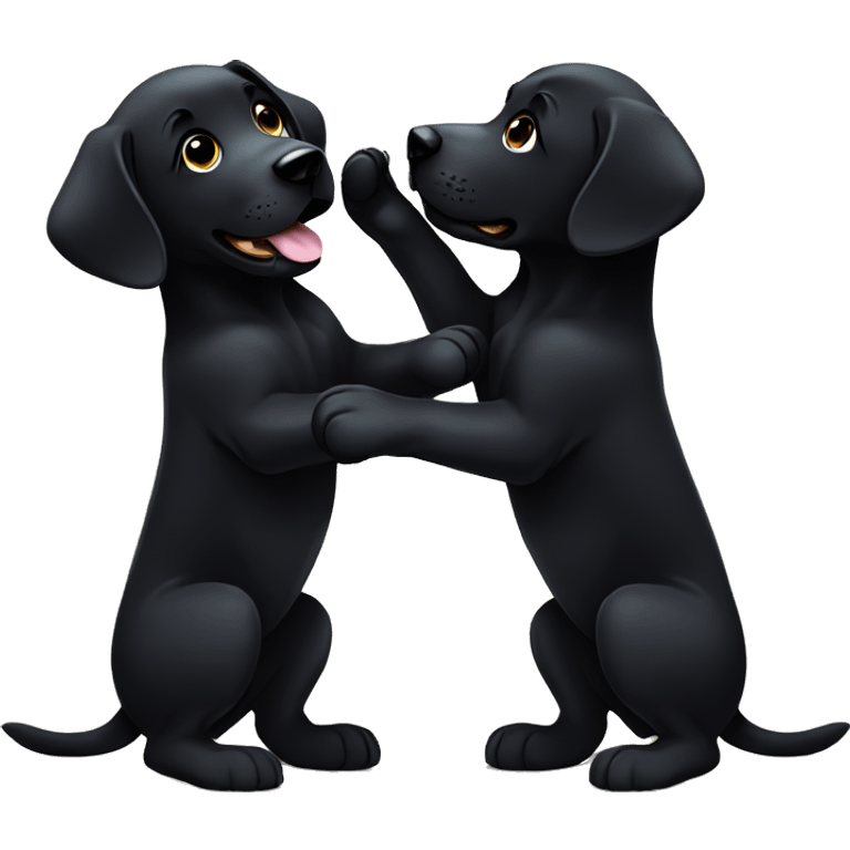 black labrador puppy high five emoji