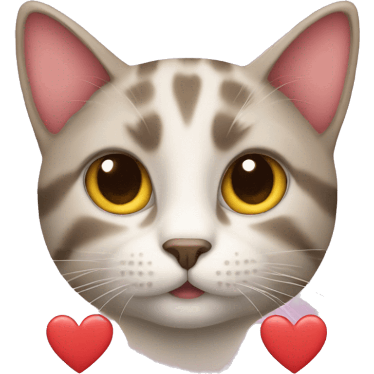 Cat with hearts emoji