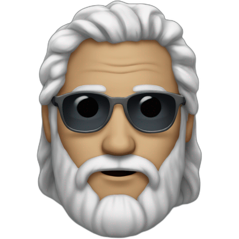 a fifty year old man with long grey hair and a slighty grey beard that wears sunglasses emoji