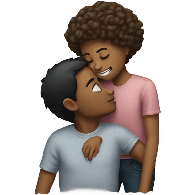 A boy kissing girl emoji