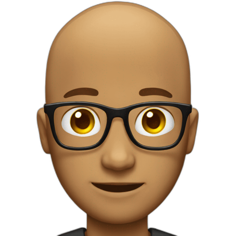 bald nerd with glasses emoji